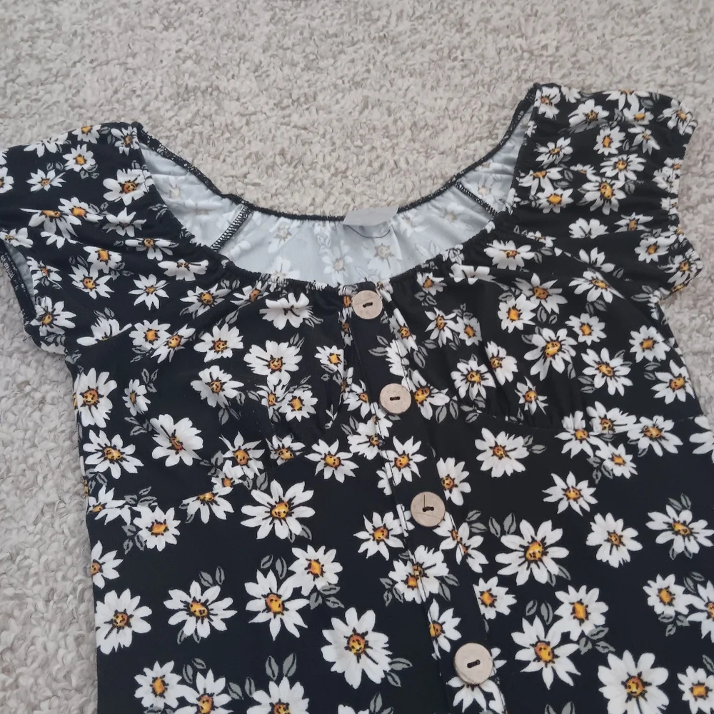 NWOT - Black Floral Sun Dress - Picture 2 of 3